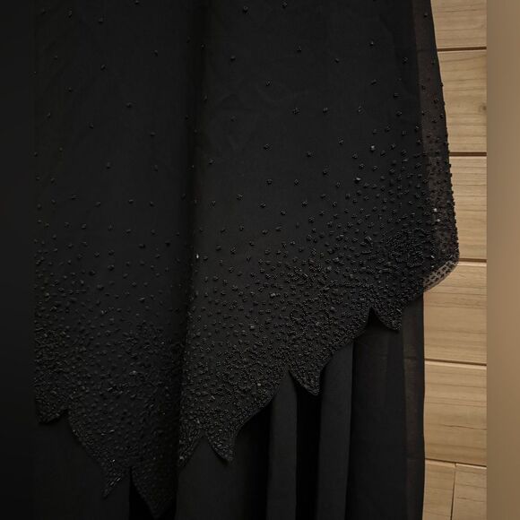 Vintage Y2K Ninalee Sz Small Beaded Flutter Sleeve Whimsigoth Vampire Dress Gown - Picture 5 of 14